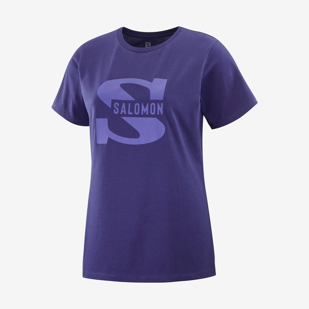 Salomon OUTLIFE BIG LOGO Camisetas Mujer - Moradas - Colombia (58793-DVPW)